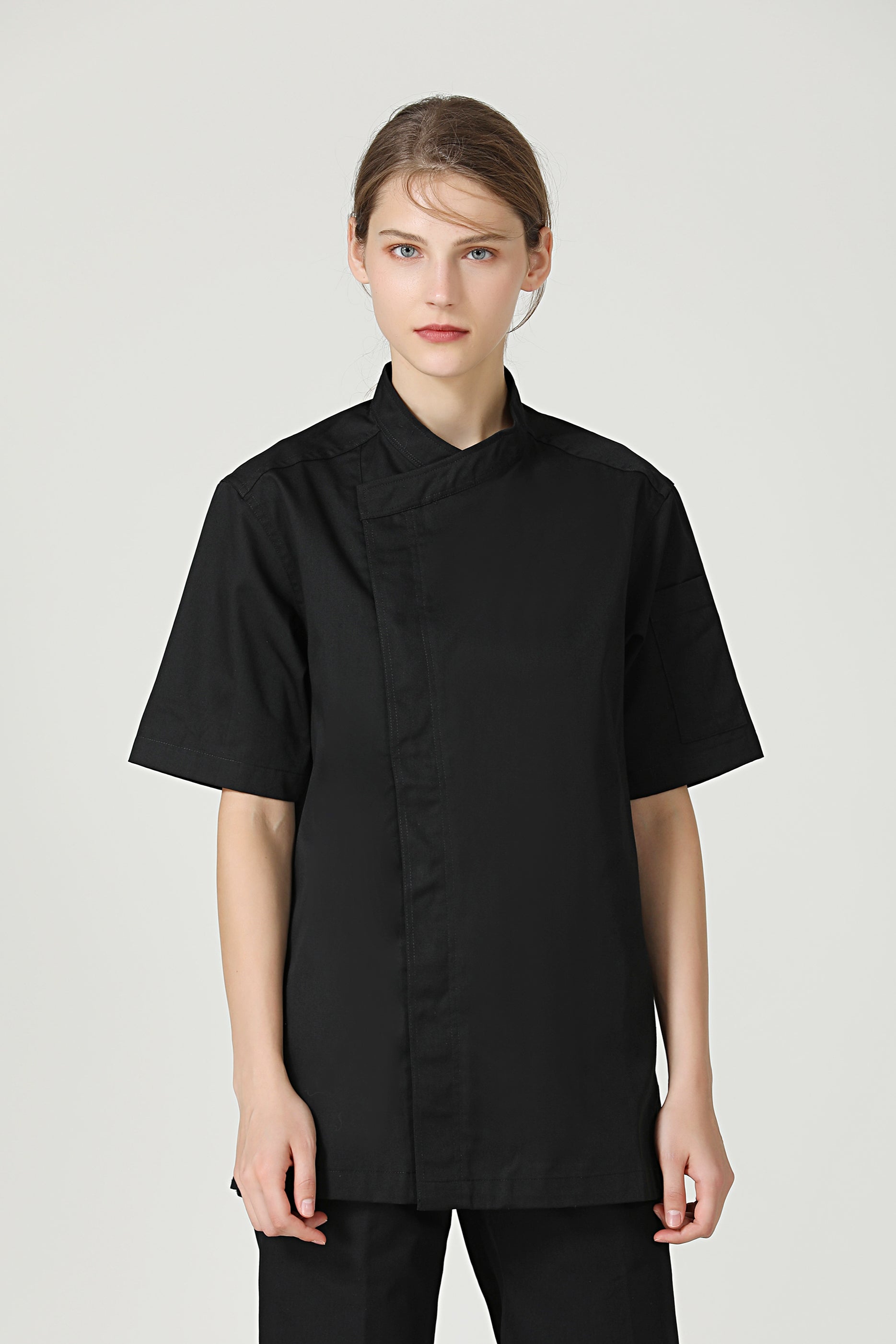 Thyme Black Chef Jacket, Short Sleeve - GreenChef Sdn. Bhd.