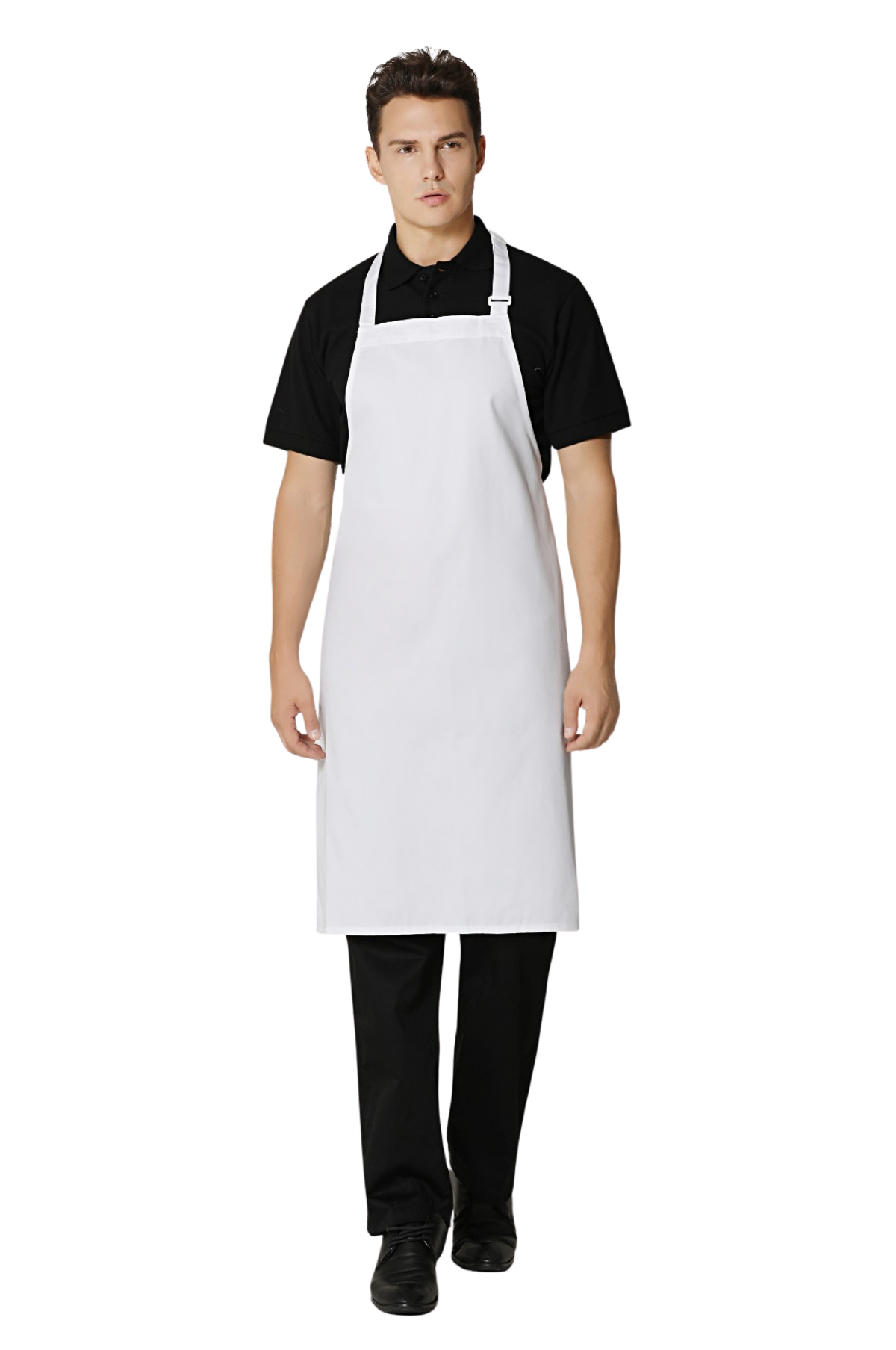 White Bib Apron, No Pocket, Regular
