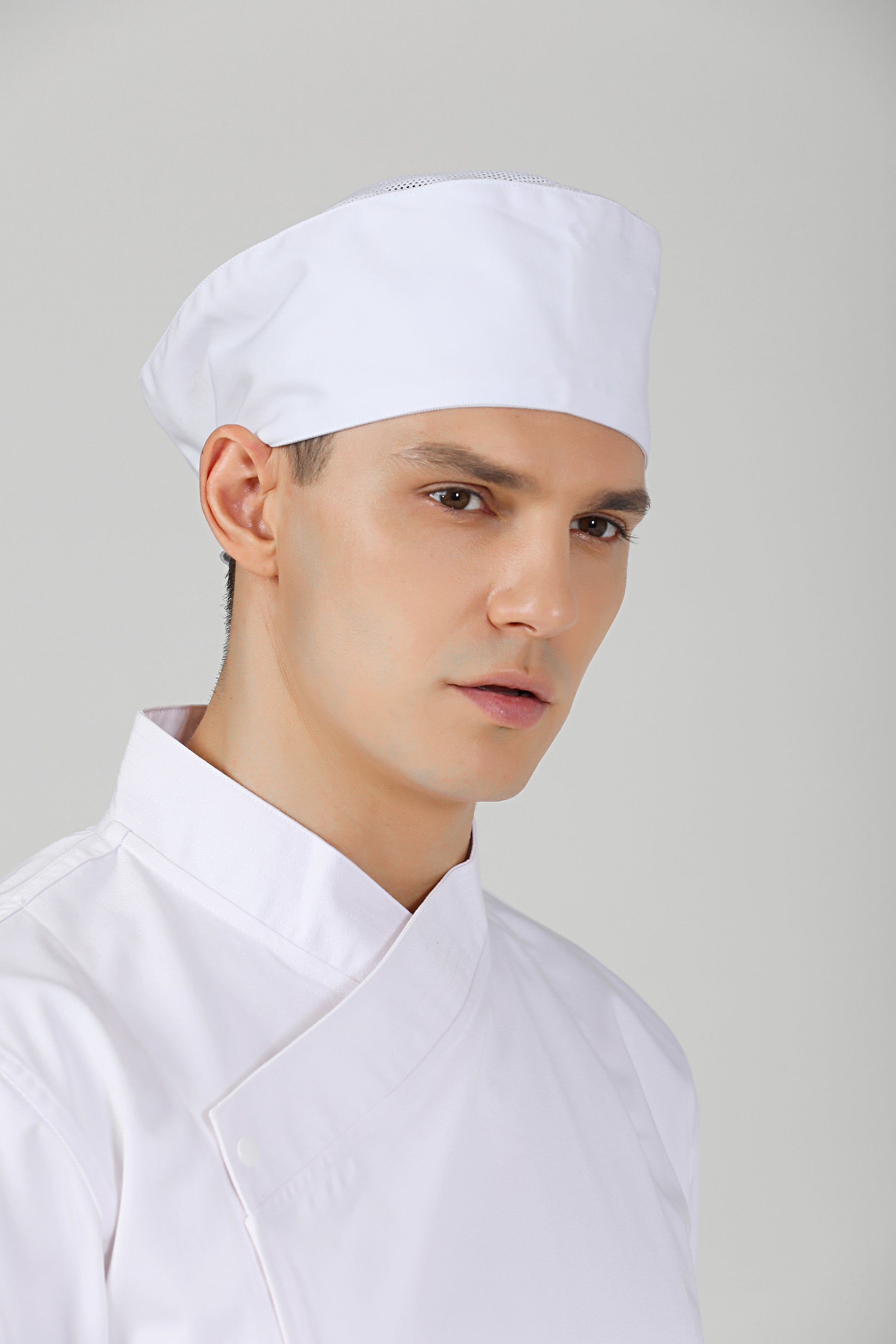 Freesia White Chef Beanie, Vent - GreenChef Sdn. Bhd.