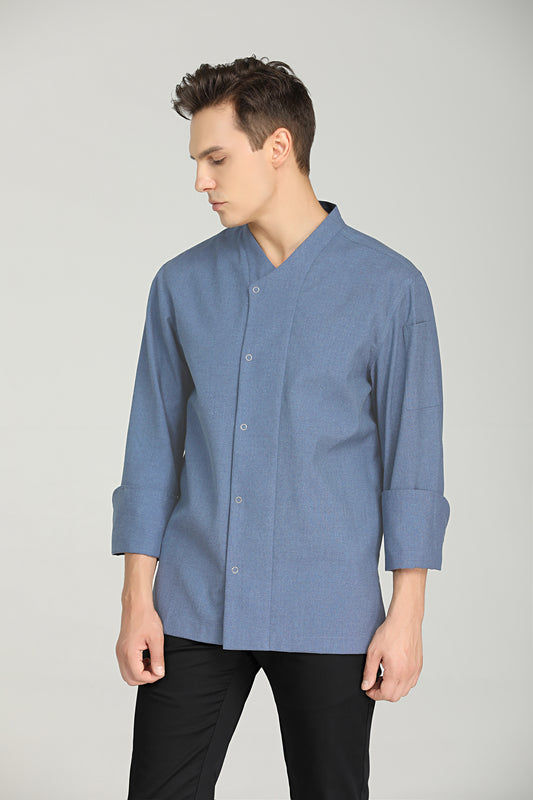 Bay Light Blue Chef Jacket Long Sleeve