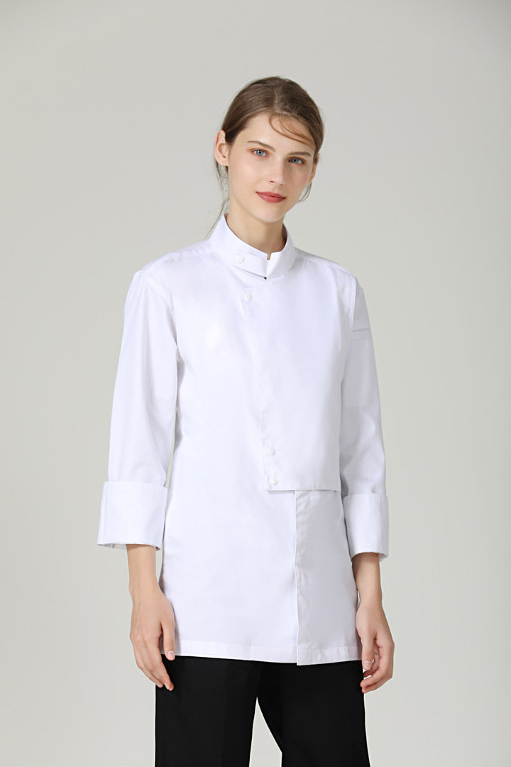 Clover White Chef Jacket, Long Sleeve