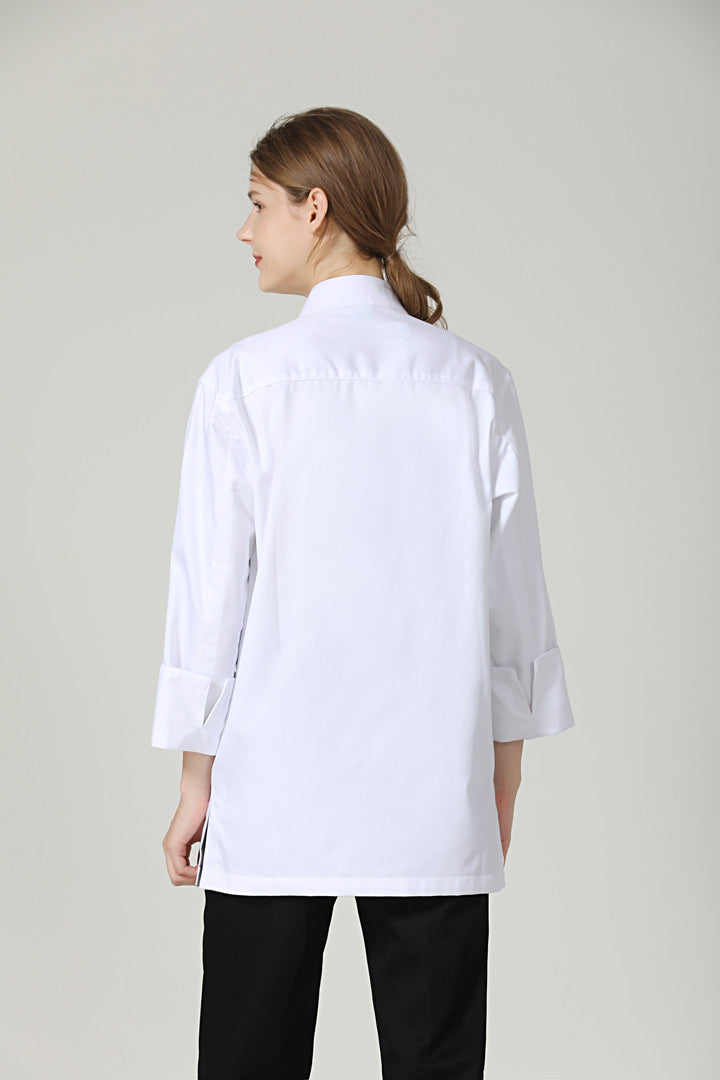 Clover White Chef Jacket, Long Sleeve