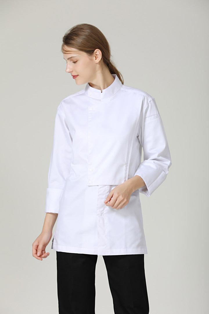 Clover White Chef Jacket, Long Sleeve