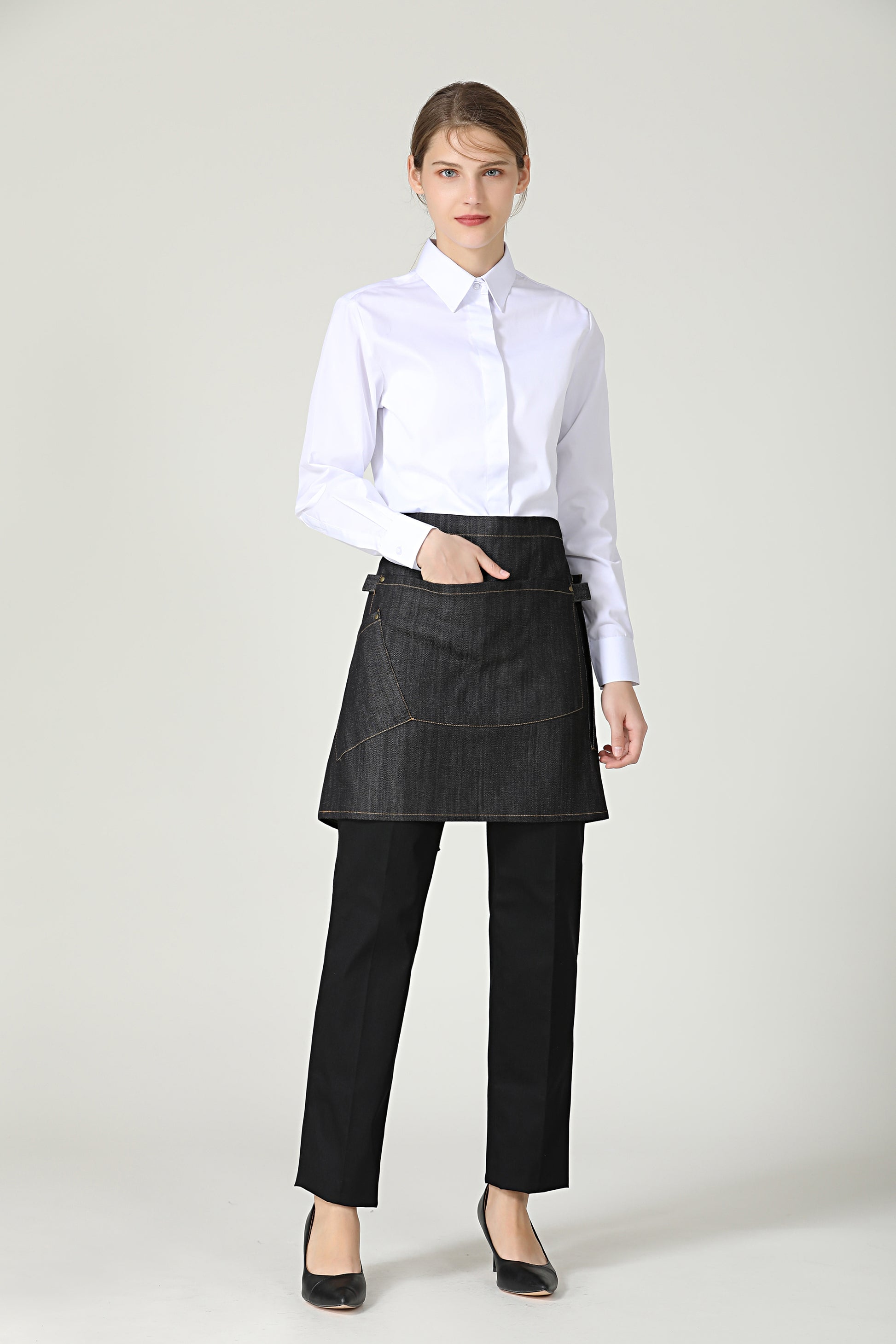 Gwen Barista Half Apron Black