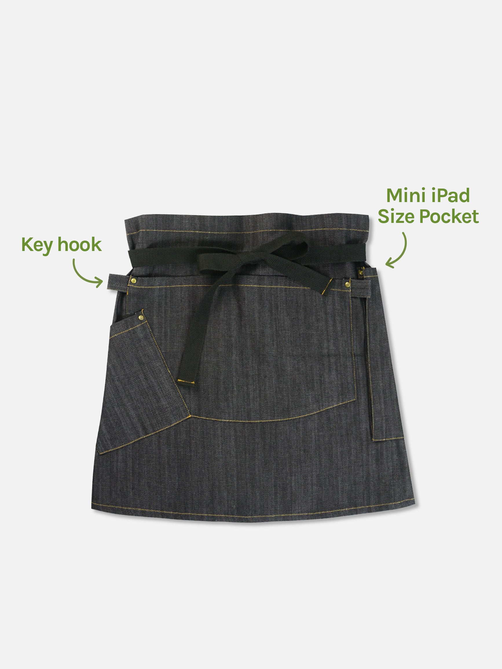 Gwen Barista Half Apron Black