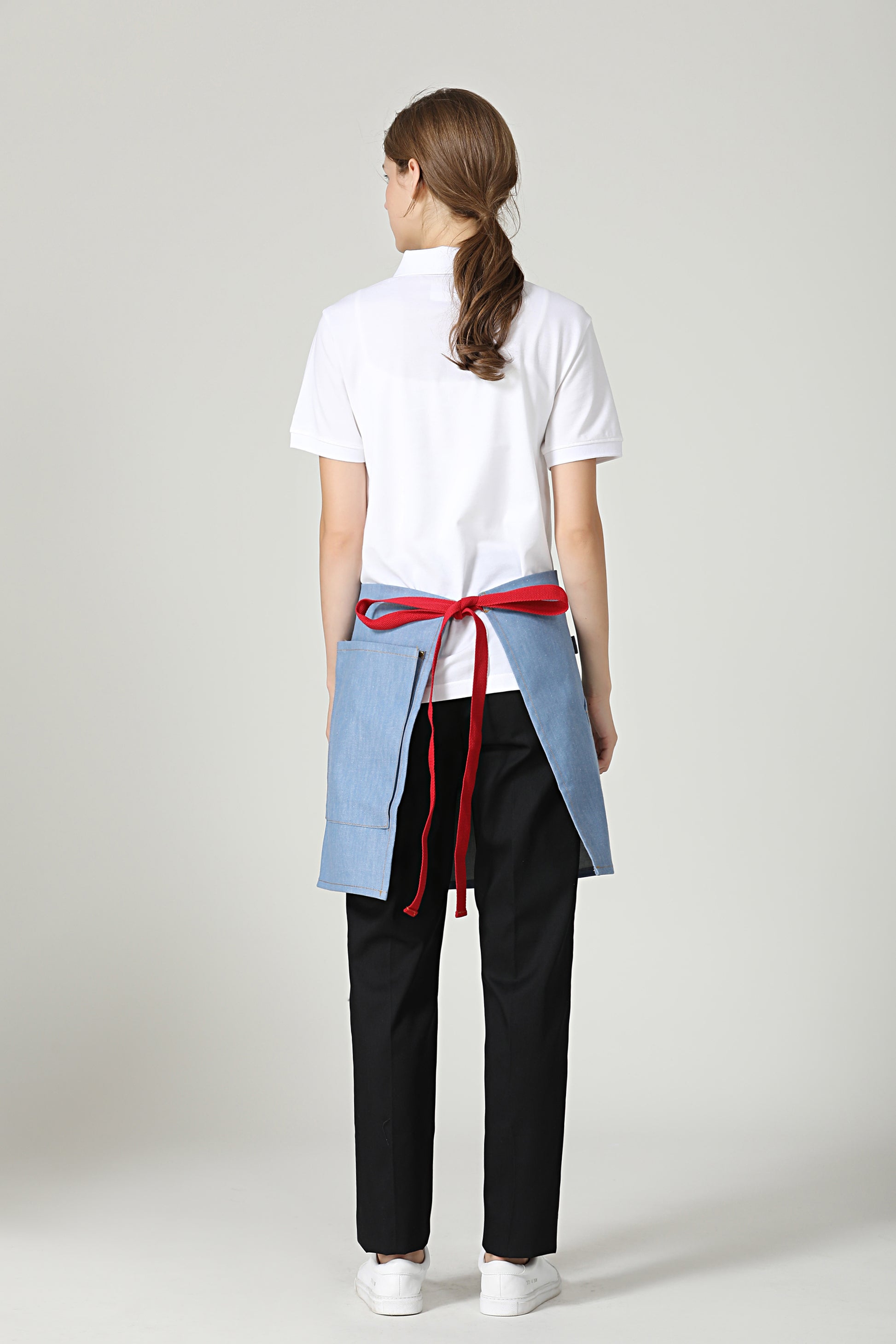 Gwen Barista Half Apron Blue