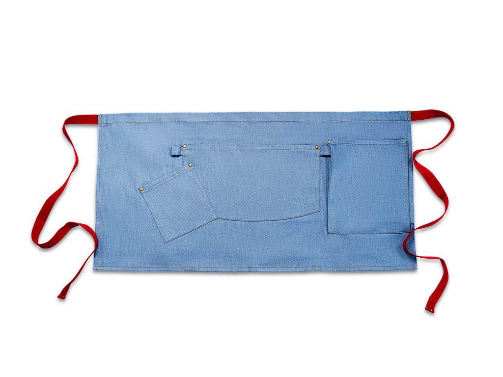 Gwen Barista Half Apron Blue