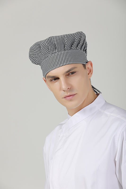 Kitchen Poppy Checkered Chef Toque