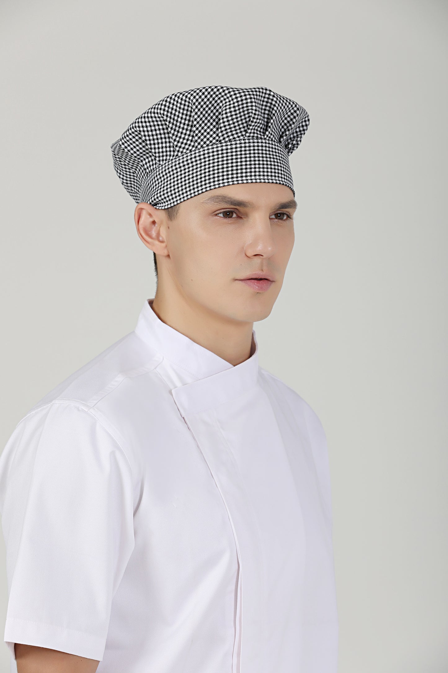 Kitchen Poppy Checkered Chef Toque