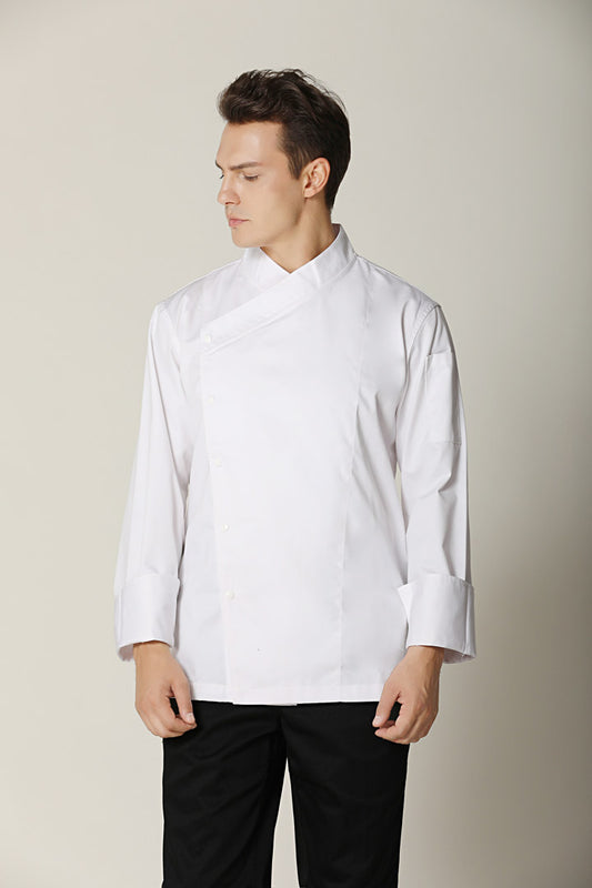 Meiji White Chef Jacket, Long Sleeve