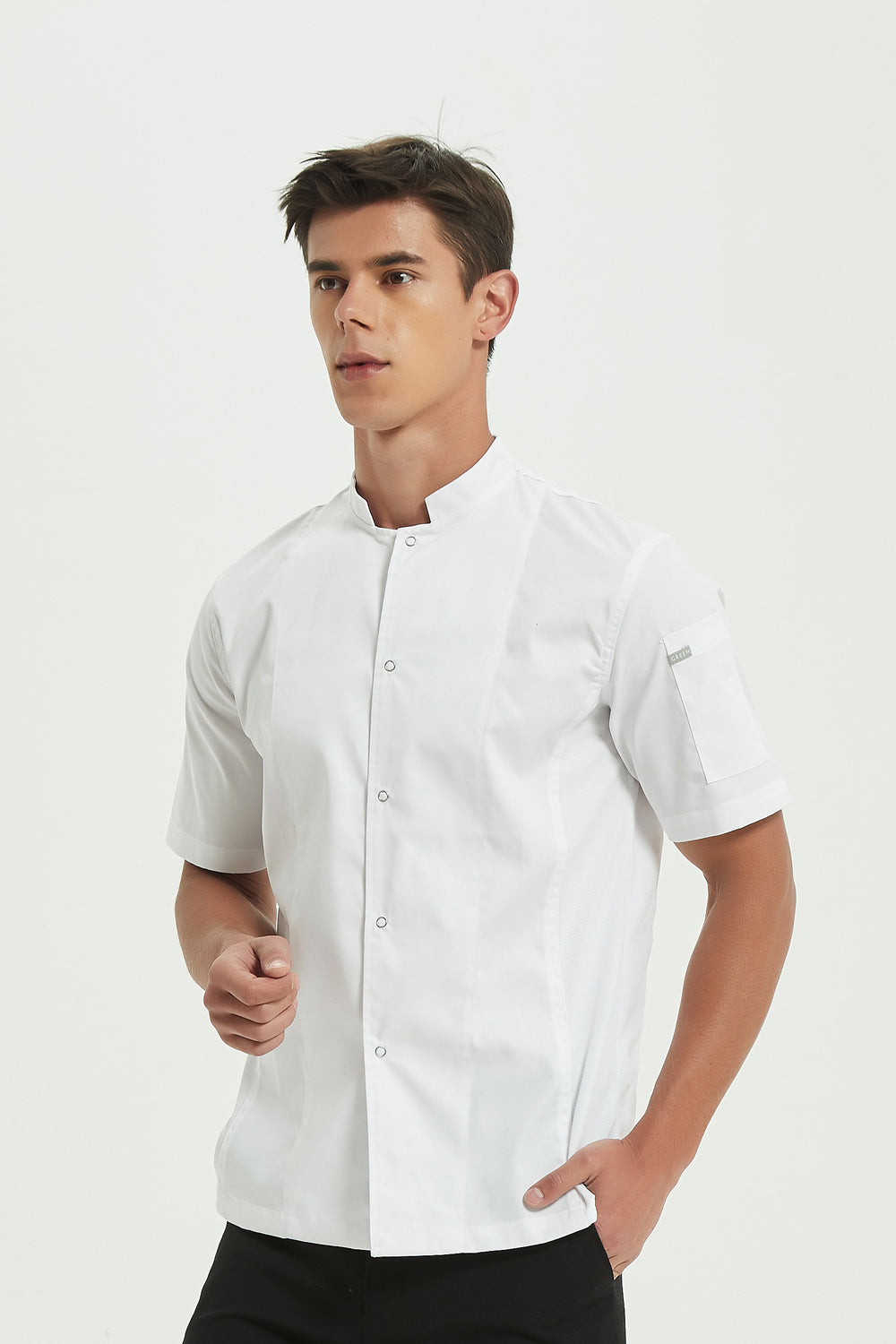 Mint Chef Jacket Short Sleeve with Dri-fit
