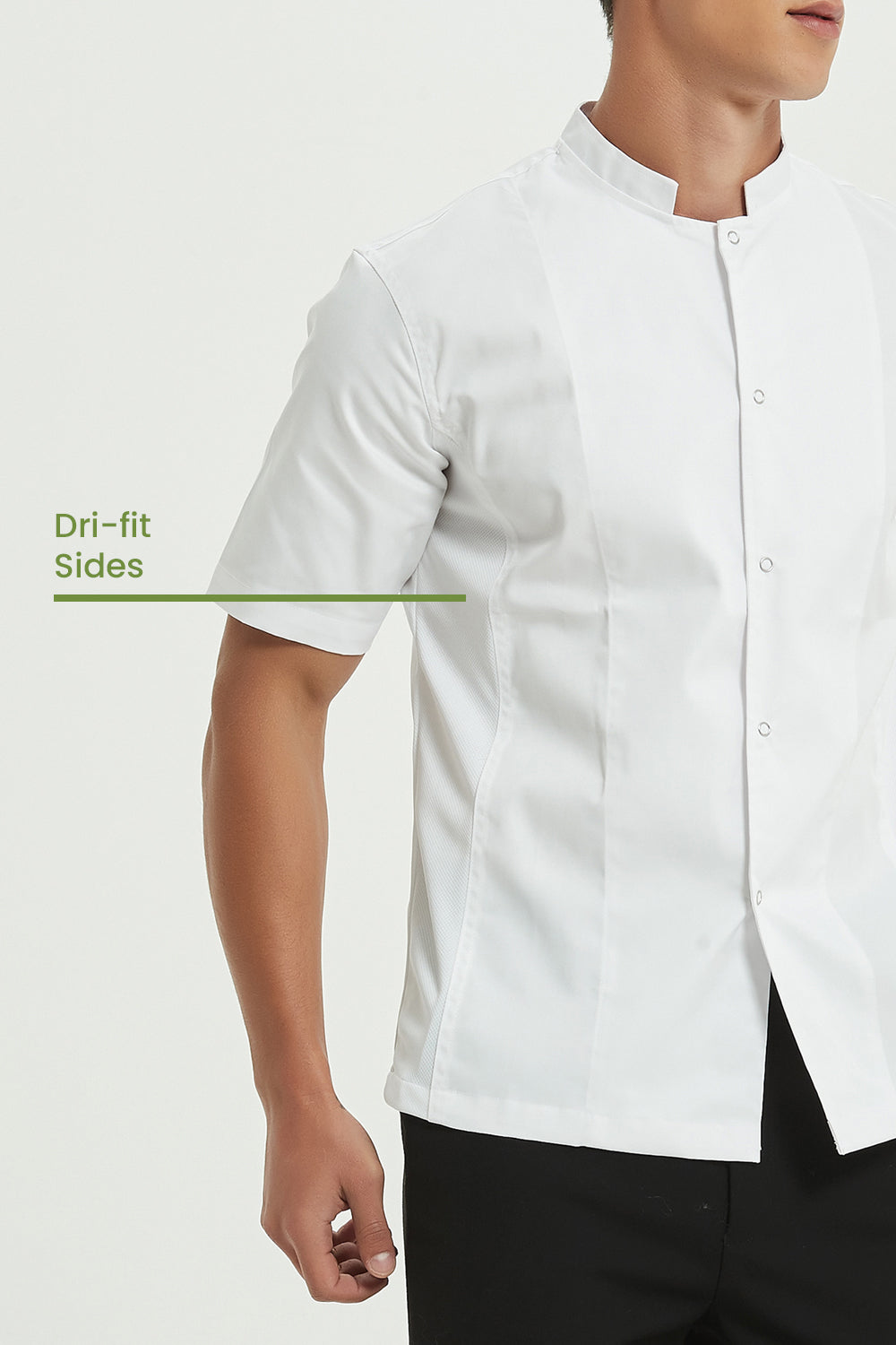 Mint Chef Jacket Short Sleeve with Dri-fit