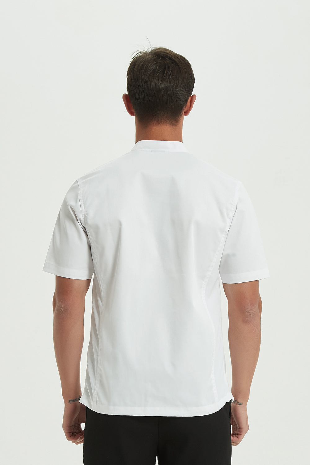 Mint Chef Jacket Short Sleeve with Dri-fit, Back View