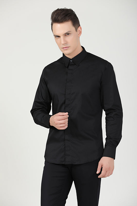 Service Shirt Long Sleeve Black Unisex