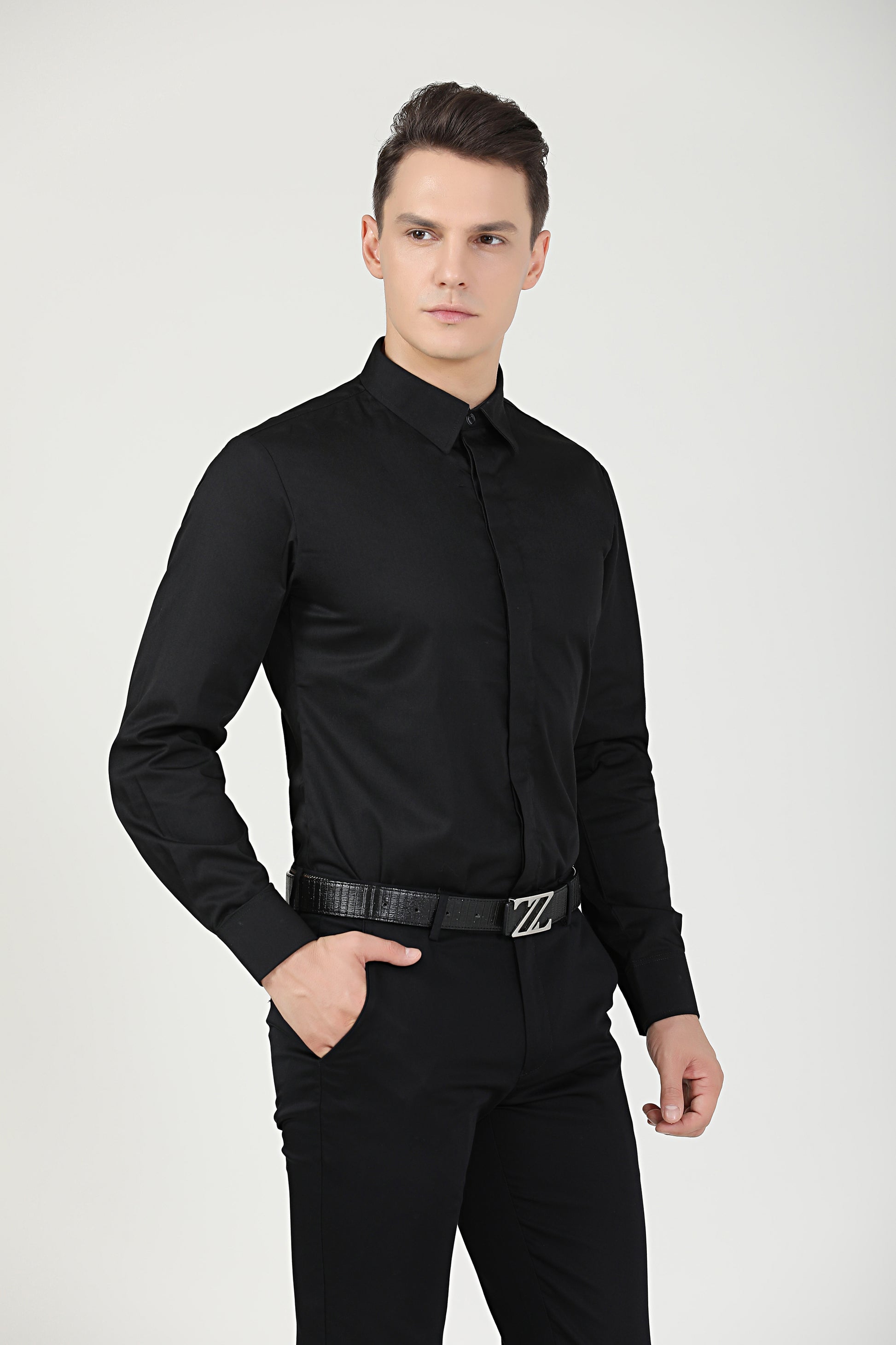 Service Shirt Long Sleeve Black Unisex